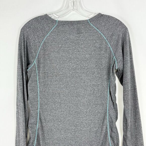 RBX Long Sleeve Shirt Performance Active Top Size M Gray Teal Trim - Picture 4 of 16